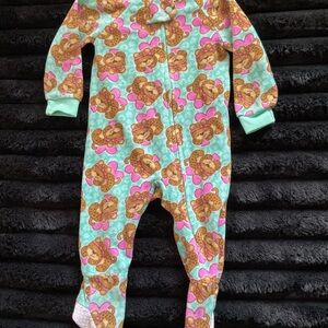 12m Girls Bear Print One Piece Pajama